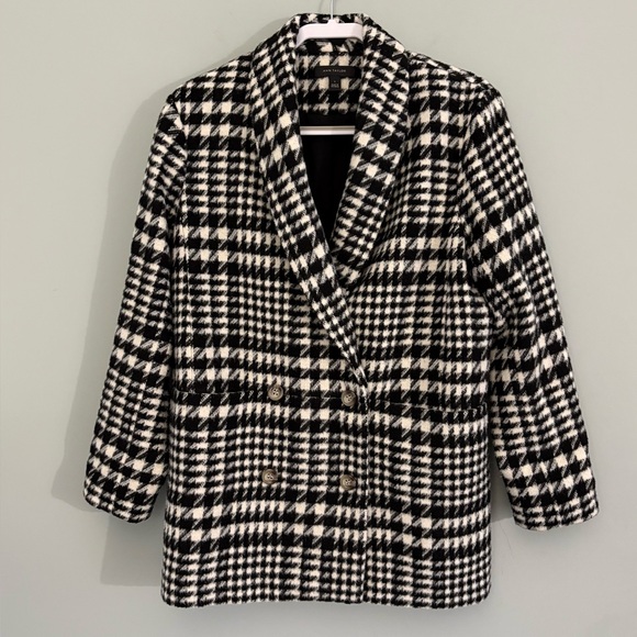 Ann Taylor Black & Ivory Houndstooth Relaxed Wool-Blend Jacket – Size S - Picture 3 of 12